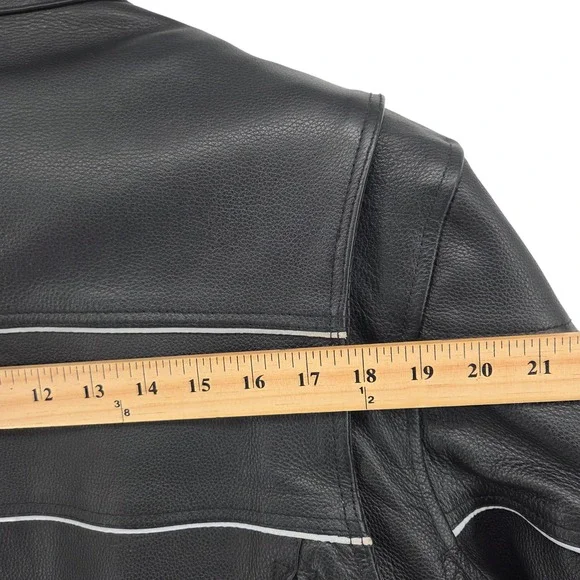 Wilsons Leather Mens XL Black Leather Biker Cafe Racer Moto Jacket - Picture 10 of 10